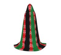CHAbu Cape à capuche avec drapeau de l'Afghanistan pour adolescents - Longue cape médiévale pour cosplay, fête, carnaval