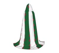 CHAbu Cape à capuche avec drapeau de l'Algérie pour adolescents - Longue cape médiévale pour cosplay, fête, carnaval