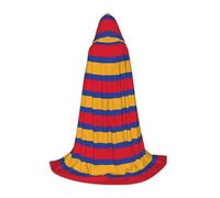 CHAbu Cape à capuche avec drapeau de l'Arménie pour adolescents - Longue cape médiévale pour cosplay, fête, carnaval