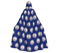 CHAbu Cape à capuche avec drapeau de l'État de Virginie pour cosplay, cape de faucheuse sorcière, vampires, diable, bal masqué, fête costumée