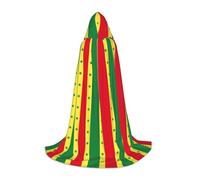 CHAbu Cape à capuche avec drapeau du Sénégal pour adolescents - Longue cape médiévale pour cosplay, fête, carnaval