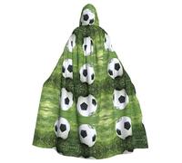 CHAbu Cape à capuche ballon de football sur herbe pour cosplay, cape de faucheuse sorcière, vampires, diable, bal masqué, fête costumée