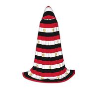 CHAbu Cape à capuche drapeau égyptien pour adolescents - Longue cape médiévale pour cosplay, fête, carnaval - Accessoires de déguisement
