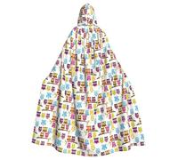 CHAbu Cape à capuche Hiboux sur branches d'arbre Costume Cosplay Cape Faucheuse Sorcière Vampires Diable Fête Déguisement
