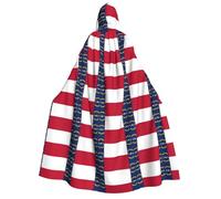 CHAbu Cape à capuche pour adulte avec drapeau de la Caroline du Nord - Longue cape unisexe pour vampire et sorcière - Pour jeux de rôle - 150 cm