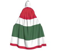 CHAbu Cape à capuche pour adulte avec drapeau de la Hongrie - Longue cape unisexe pour vampire, sorcière, jeu de rôle - 150 cm