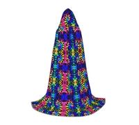 CHAbu Cape à capuche tie and dye pour adolescents - Longue cape médiévale pour cosplay, fête, carnaval, accessoires de déguisement
