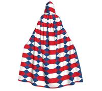 CHAbu Cape à capuche unisexe avec drapeau de la République tchèque pour adulte, cape de vampire, sorcière, scène, cosplay, carnaval