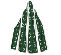 CHAbu Cape longue à capuche unisexe avec drapeau du Pakistan pour adulte Vampire Sorcière Jeu de rôle Fête 150 cm