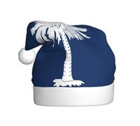 CHAbu Chapeau de Noël en peluche avec drapeau de la Caroline du Sud pour adulte - Doux et confortable - Fête du Nouvel An - Unisexe