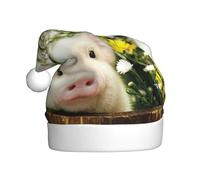 CHAbu Chapeau de Noël en peluche pour adulte - Motif cochon de viol - Doux et confortable - Fête du Nouvel An - Unisexe