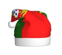 CHAbu Chapeau de Noël en peluche pour adulte Motif drapeau portugais Doux Confortable Fête du Nouvel An
