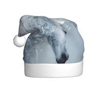 CHAbu Chapeau de Noël en peluche pour adulte Motif étalon blanc