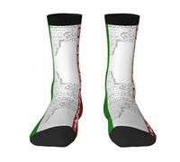CHAbu Chaussettes de sport pour adulte avec drapeau du Colisée romain - Élastiques - Respirantes - Confortables - Usage quotidien - Fitness - Unisexe, 2 Noir-1, Taille unique