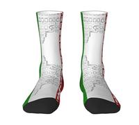 CHAbu Chaussettes de sport pour adulte avec drapeau du Colisée romain - Élastiques - Respirantes - Confortables - Usage quotidien - Fitness - Unisexe, 2 Noir-2, Taille unique