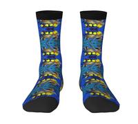 CHAbu Chaussettes de sport pour adulte Motif tortue de mer avec poissons Élastique Respirant Confortable Usage quotidien Fitness Outdoor Unisexe, 3 noir, Taille unique