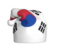 CHAbu Drapeau de la République de Corée - Chapeau de Noël en peluche pour adulte - Doux et confortable - Fête du Nouvel An - Unisexe