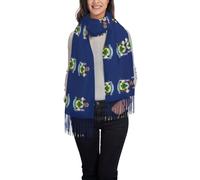CHAbu Écharpe à pompons pour femme avec drapeau de l'État du Maine - Pour l'hiver - Doux et léger - Tendance - Robes de soirée de mariage, Noir , taille unique