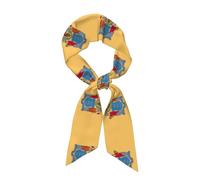 CHAbu Écharpe longue bande en soie avec drapeau du New Jersey (tissu satiné) Mode Foulard Accessoires vie quotidienne Voyage Cadeaux, Noir , taille unique