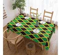 CHAbu Nappe rectangulaire motif drapeau de la Jamaïque - Résistante aux taches - Lavable à l'eau - Pour cuisine, salle à manger, fête, pique-nique