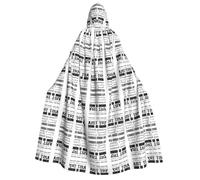 CHAbu Never Give Up Cape à capuche unisexe pour adulte Vampire Sorcière Jeu de rôle Fête 150 cm