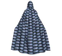 CHAbu Night Sky With Stars And Mountain Lake Cape à capuche unisexe pour adulte Vampire Sorcière Jeu de rôle Fêtes Scène 150 cm