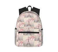 CHAbu Sac à dos décontracté Paris Tour Eiffel Fleurs Blooming Sac à dos quotidien Léger Classique Collège Voyage extérieur, Noir , One Size, Décontracté