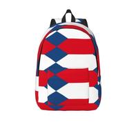 CHAbu Sac à dos en toile avec drapeau de la République tchèque - Grande capacité - Classique - Tendance - Université - Travail - Voyage, Noir , M, Décontracté
