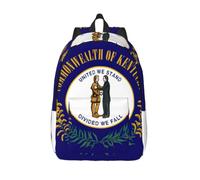 CHAbu Sac à dos en toile avec drapeau du Kentucky State - Grande capacité - Classique - Tendance - Pour le travail, les voyages, Noir , M, Décontracté