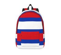 CHAbu Sac à dos en toile avec drapeau russe - Grande capacité - Classique - Tendance - Pour le travail, les voyages, Noir , S, Décontracté