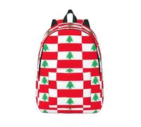 CHAbu Sac à dos en toile Motif drapeau du Liban Grande capacité Classique Mode Collège Travail Voyage, Noir , M, Décontracté