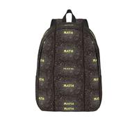 CHAbu Sac à dos en toile pour l'école, les mathématiques, sac à livres, grande capacité, classique, mode, université, travail, voyage, Noir , S, Décontracté