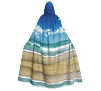 CHAbu Sandy Beach Cape à capuche unisexe pour adulte Vampire Sorcière Jeu de rôle Fêtes Scène 150 cm