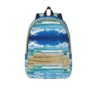 CHAbu Sandy Beach Sac à dos en toile Grande capacité Classique Mode Collège Travail Voyage, Noir , M, Décontracté
