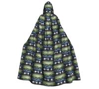 CHAbu Stade Football Satdium Field Light Night Adulte Cape à capuche Longue Cape unisexe Vampire Sorcière Jeu de rôle Fêtes Scène 150 cm