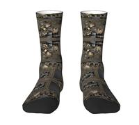 CHAbu Steampunk Mécanique Engrenages Adultes Chaussettes Sport Crew Chaussettes Elastiques Respirantes Confortables Usage Quotidien Fitness Extérieur Unisexe, blanc, Taille unique