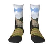 CHAbu Vieille grange en bois avec tracteur rouillé pour adulte Chaussettes de sport Chaussettes élastiques respirantes confortables à porter au quotidien Fitness Outdoor Unisexe, blanc, Taille unique