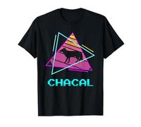 Chacals T-Shirt Retro Classic Noir Unisex-Adulte T-Shirt Coton 100% Manche Courte S