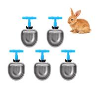 Chacerls Distributeur Eau Lapin, 5 Pièces Abreuvoir en Acier Inoxydable, Accessoires Automatiques, Mamelon Bol à Boire, Accessoire de Ferme (Small Bowl)