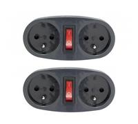 Chacon 2 adaptateurs secteur avec 2 prises 230 V et interrupteur