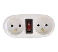 Chacon Prise biplite 2x16A avec interrupteur Blanc