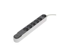 Chacon Bloc multiprise Design 6 prises 16A, câble 3 m avec interrupteur Gris/Blanc