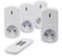 Chacon Prises télécommandées 54662 – Set de 4 on/off avec télécommande sans fil Blanc