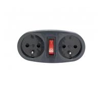 Chacon Adaptateur secteur avec 2 prises 230 V et interrupteur
