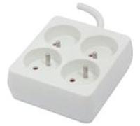 Chacon Bloc multiprise carré 4 x 16 A avec cordon 0,9 m - blanc