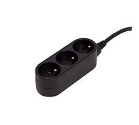 CHACON Bloc Design 3x16A - 0,5m - Noir 48836