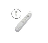 CHACON Bloc multiprise 5 prises 16 A avec interrupteur, fiche plate, câble 1,5 m HO5VV-F 3x1,5 mm² blanc