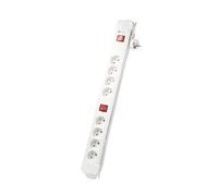 Chacon Bloc Mulitprises 8 Prises 16A avec 2 Interrupteurs Blanc