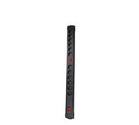 CHACON Bloc multiprise 12x16A - 2 interrupteurs - 3500W - 1 5m - Noir