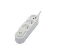 CHACON Bloc multiprise 3 prises 16 A avec interrupteur, câble 1,5 m HO5VV-F 3x1,5 mm² blanc